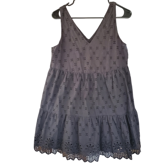 LOFT Dresses & Skirts - LOFT sleeveless sundress black tiered embroidered eyelet prairie peasant small